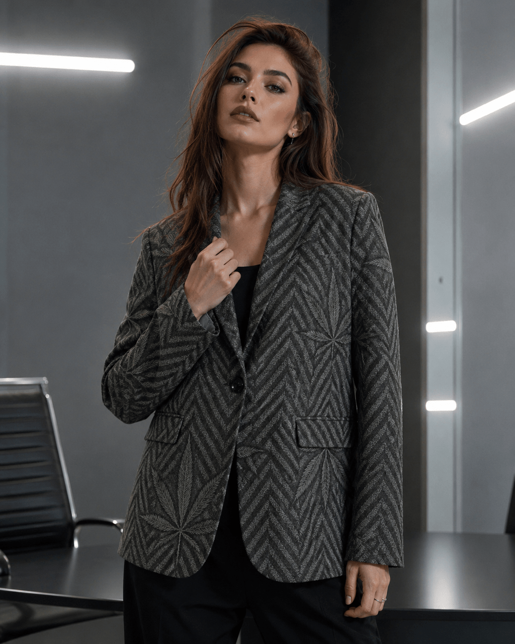 Herbingbone Unisex  Cotton Blazer Yoycol