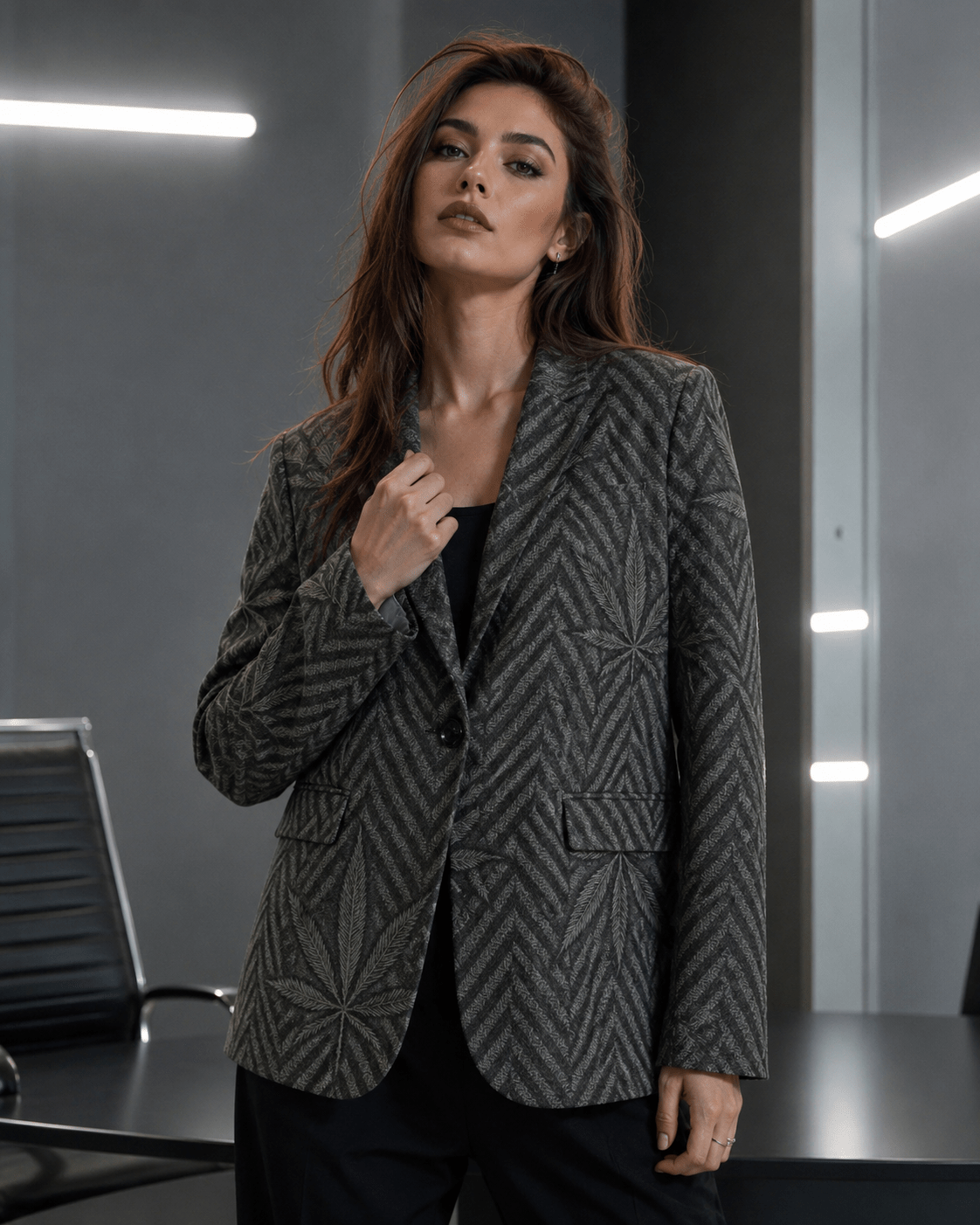 Herbingbone Unisex  Cotton Blazer Yoycol