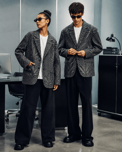 Herbingbone Unisex  Cotton Blazer Yoycol