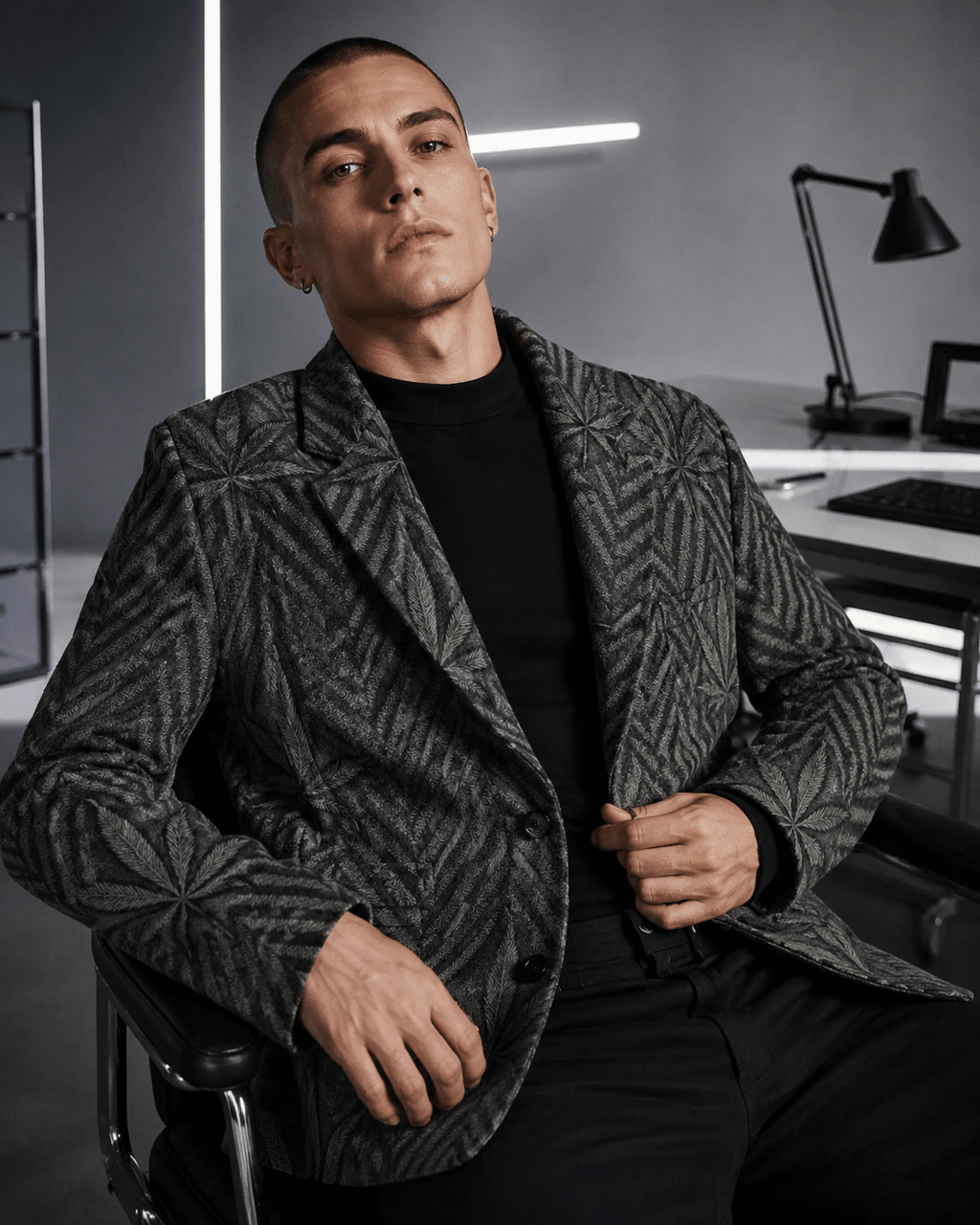 Herbingbone Unisex  Cotton Blazer Yoycol