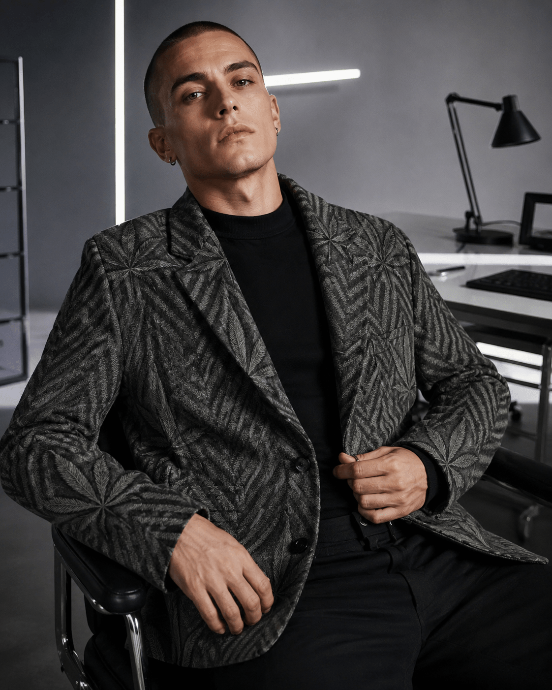 Herbingbone Unisex  Cotton Blazer Yoycol