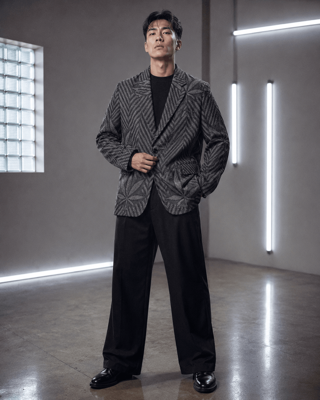 Herbingbone Unisex  Cotton Blazer Yoycol