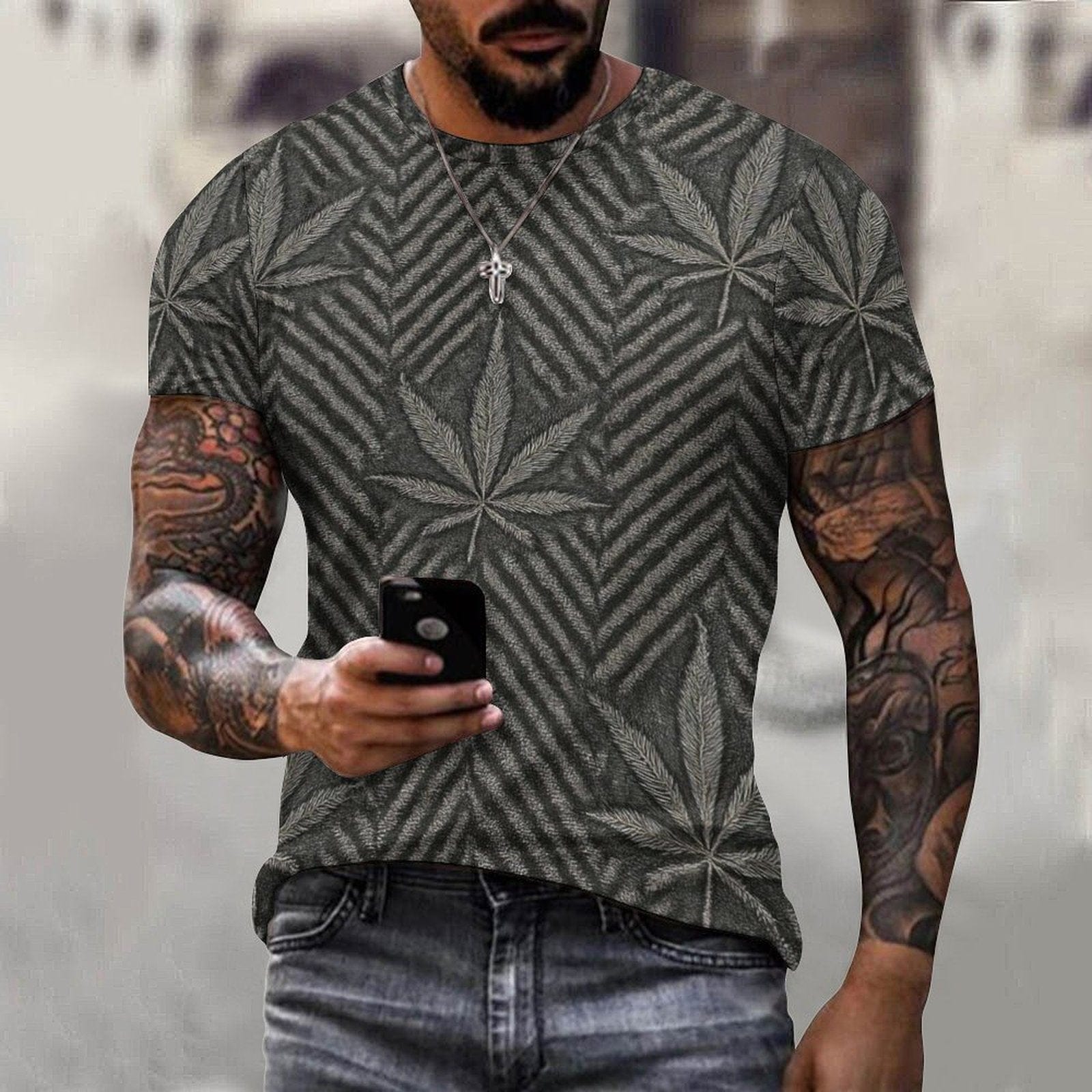 Herringbone Men's Cotton T — front flat lay