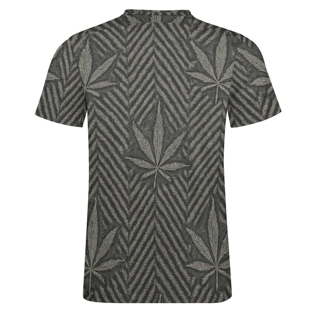 Herringbone Men's Cotton T — neckline detail close-up