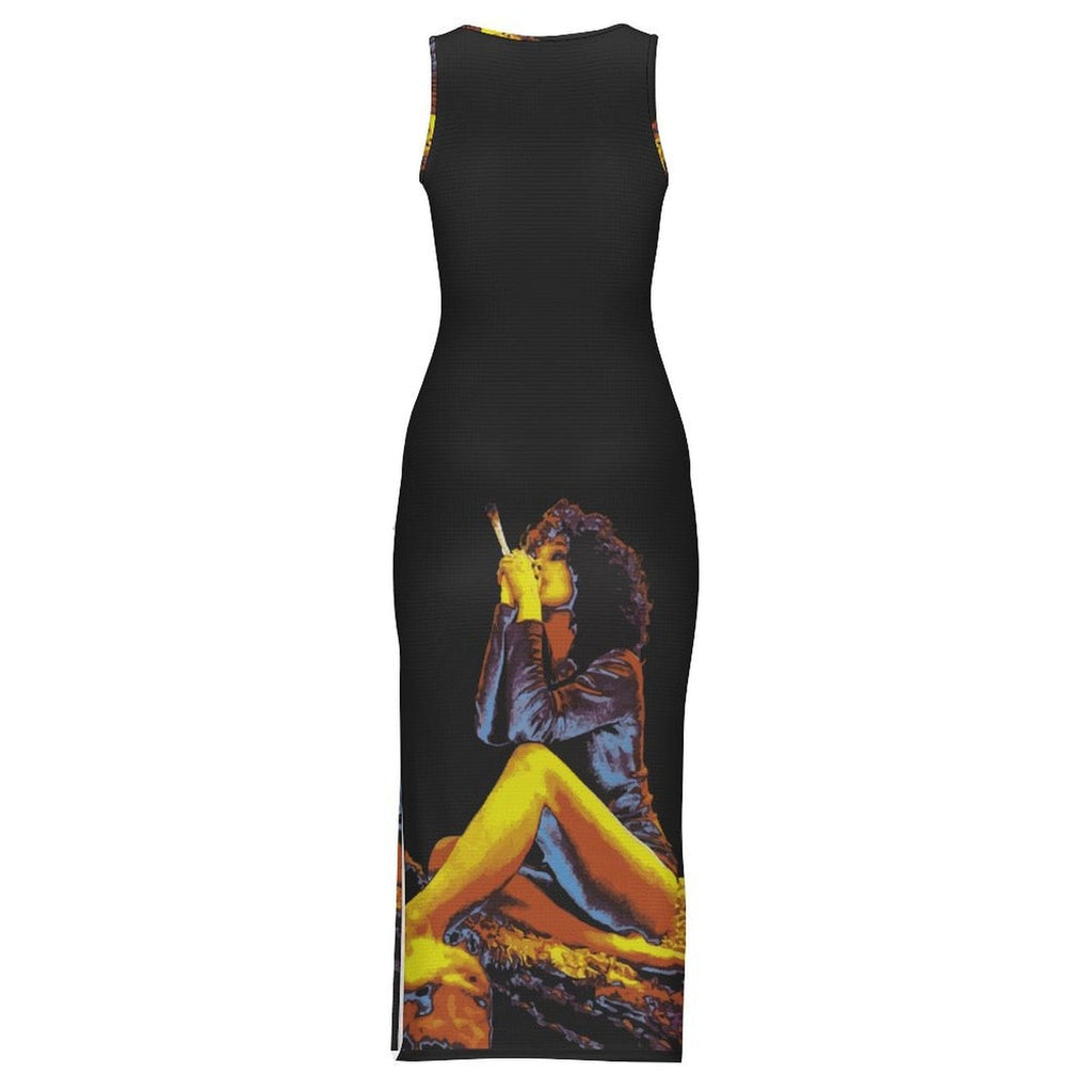 Hotbox Goddess Sleeveless Bodycon Side Slit Dress long dress