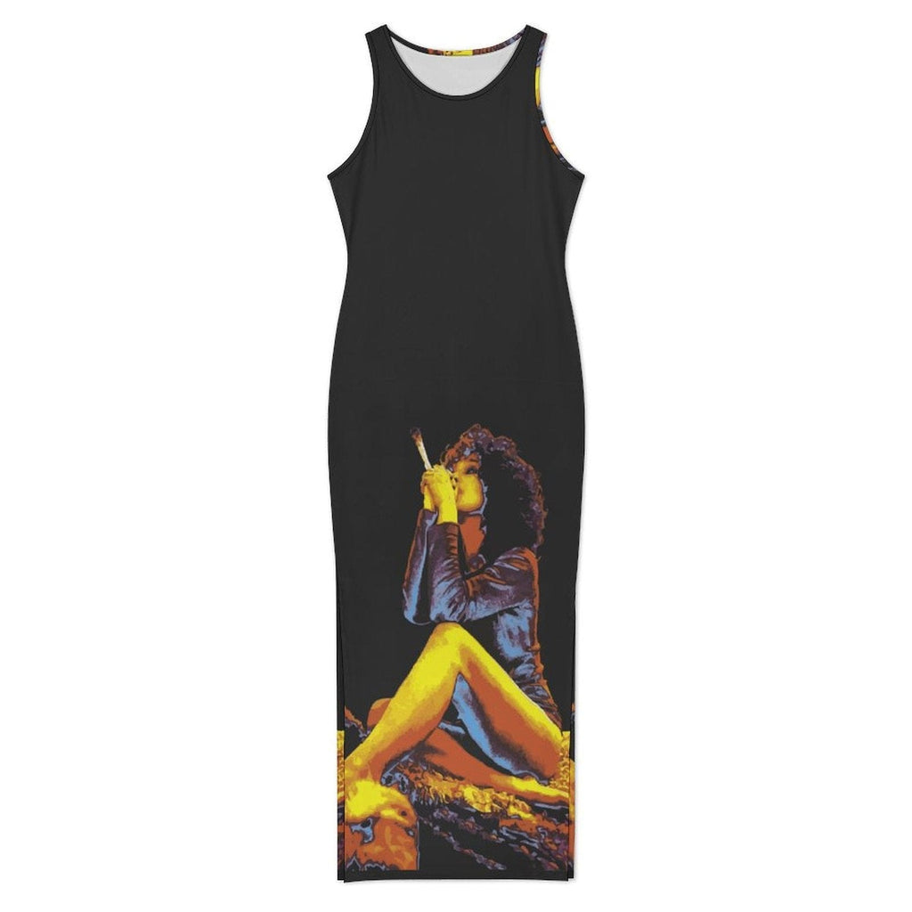 Hotbox Goddess Sleeveless Bodycon Side Slit Dress long dress