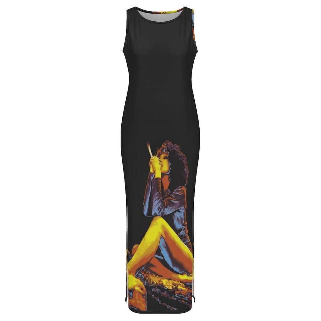 Hotbox Goddess Sleeveless Bodycon Side Slit Dress long dress