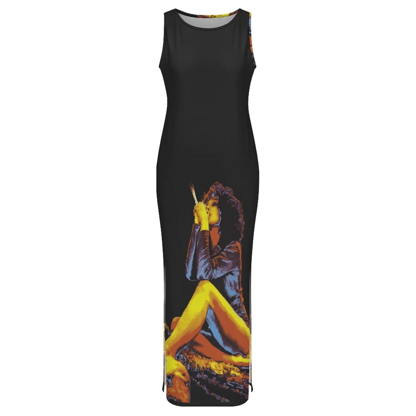 Hotbox Goddess Sleeveless Bodycon Side Slit Dress long dress