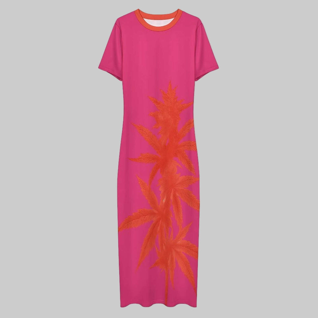 Island Pink Bodycon Dress — flat lay back