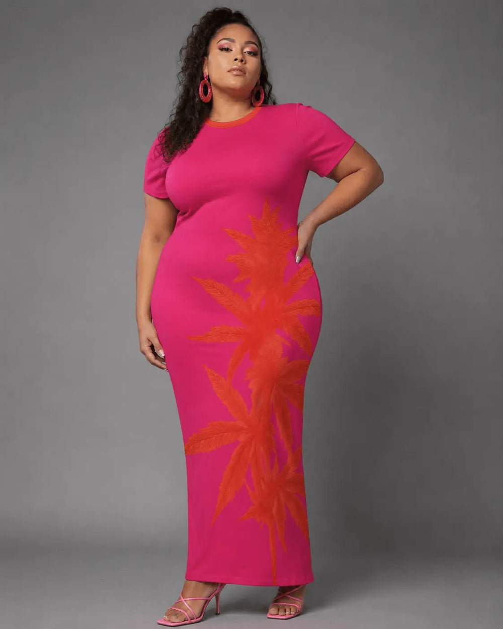Island Pink Bodycon Maxi Dress