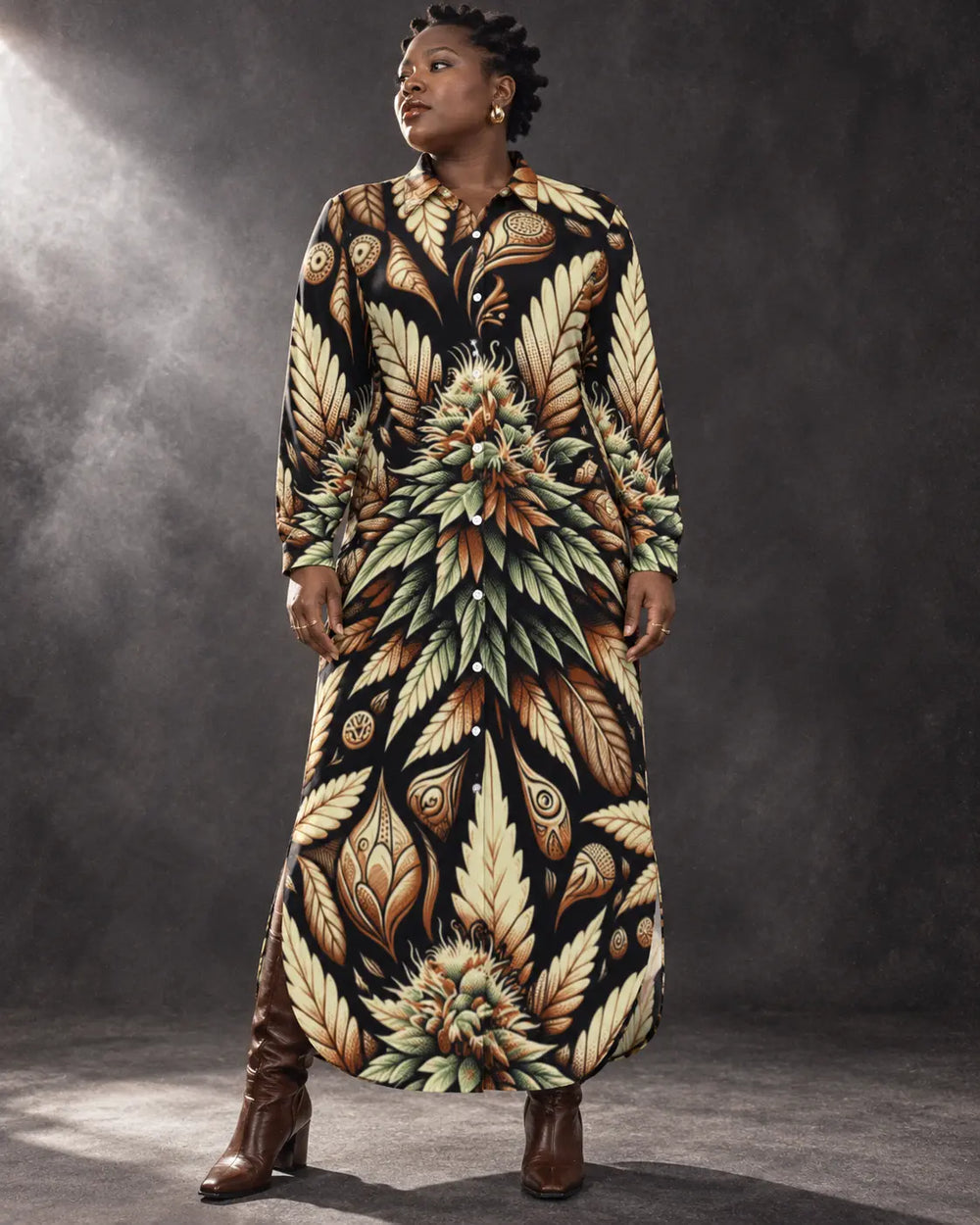 Vestido camisero de batik Bud