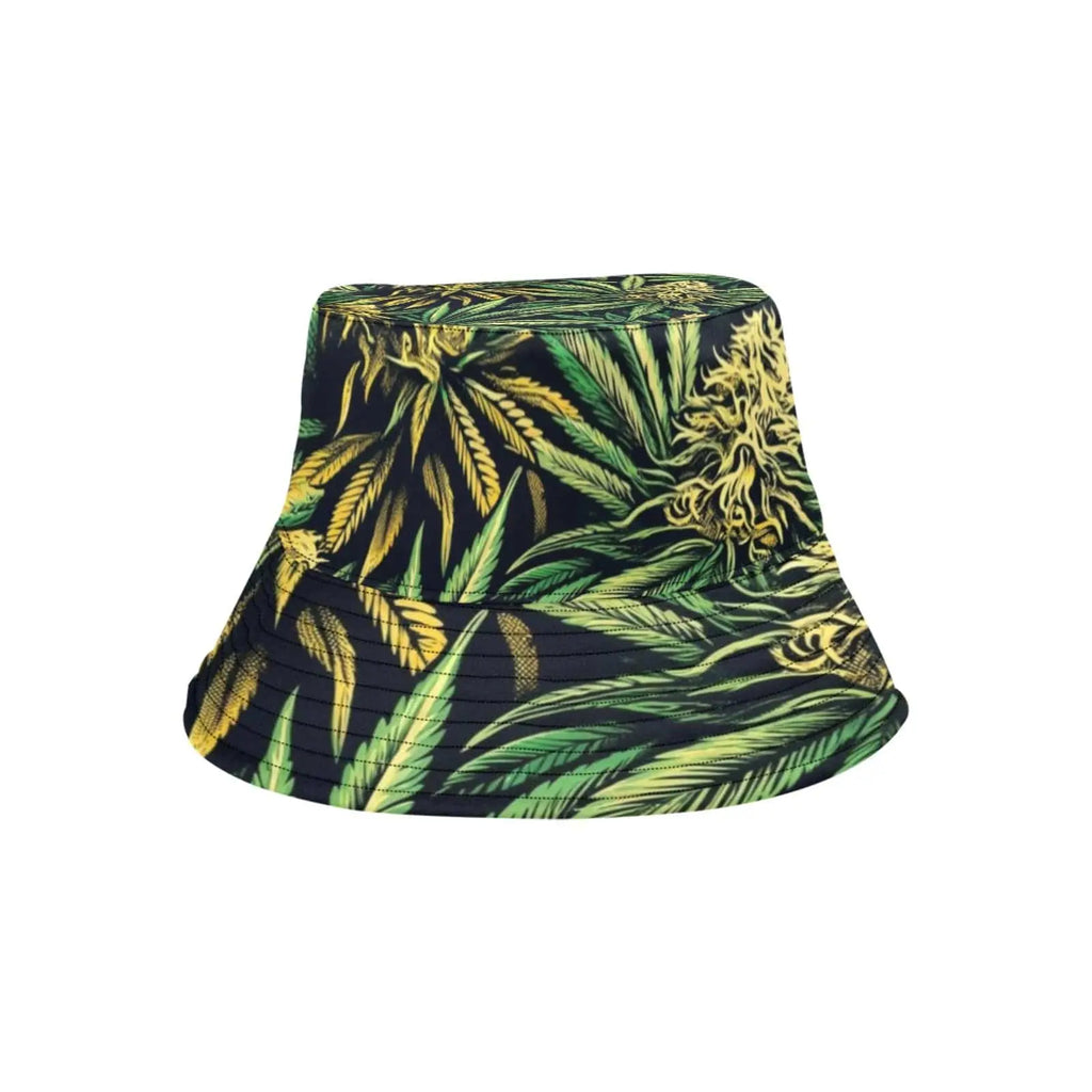 Jane Dope Big Buds Bucket Hat, original reverse product view showing all-over botanical artwork