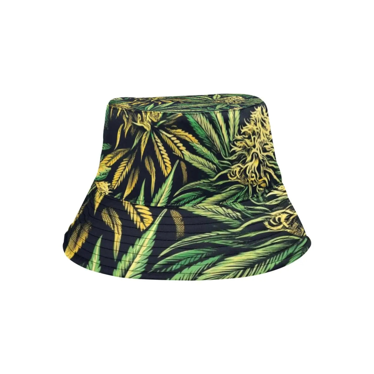 Jane Dope Big Buds Bucket Hat, original reverse product view showing all-over botanical artwork