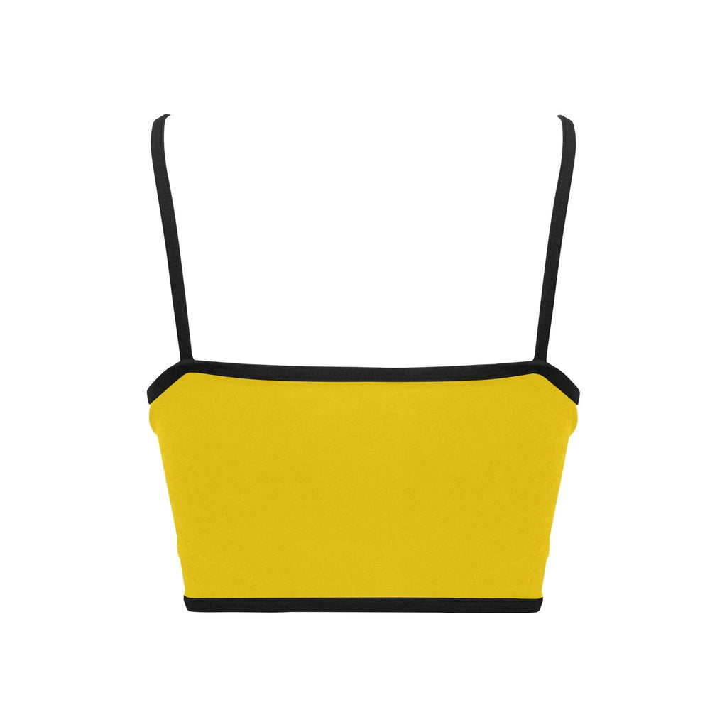 Jane Dope logo print crop tank, strap and neckline detail
