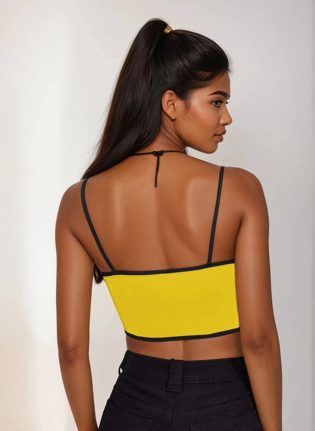 Jane Dope logo print crop tank, back view