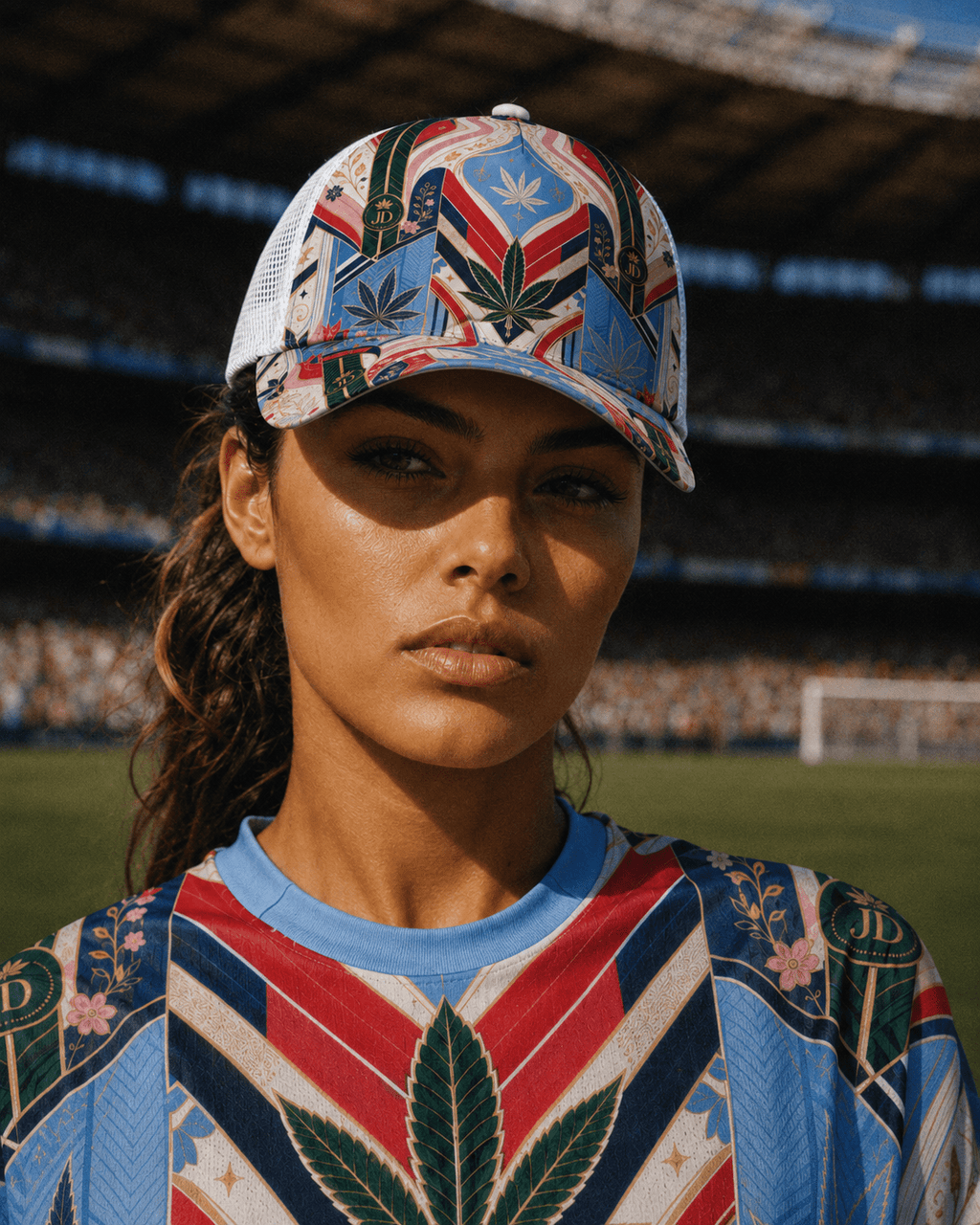 Jane Dope DOPE CUP '26 structured mesh-back trucker cap with woven patch, front view