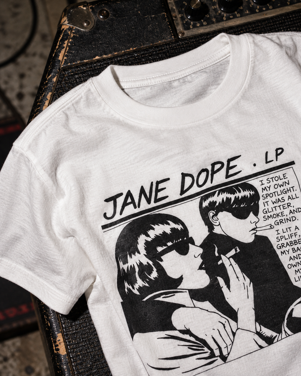 GOO T Rock T-Shirt cotton jersey, crewneck stitching and black graphic close-up
