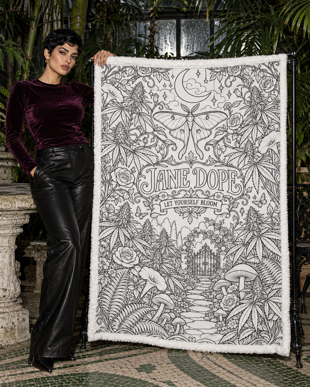 JD MAGIC COLORING BLANKET Doodle Blanket 100×150cm (24-Color Markers)