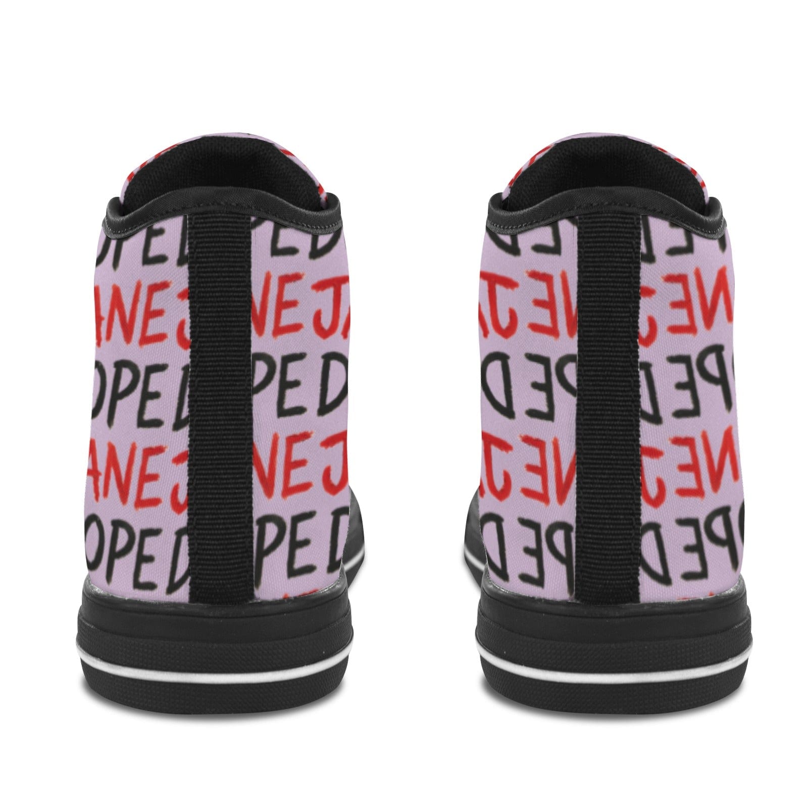 Dope N Lipstick Vancouver High Top — tongue and lace detail close-up