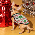 OG Holiday Dog Tank Top, size XS fit illustration showing the holiday print and sleeveless cut on a dog.