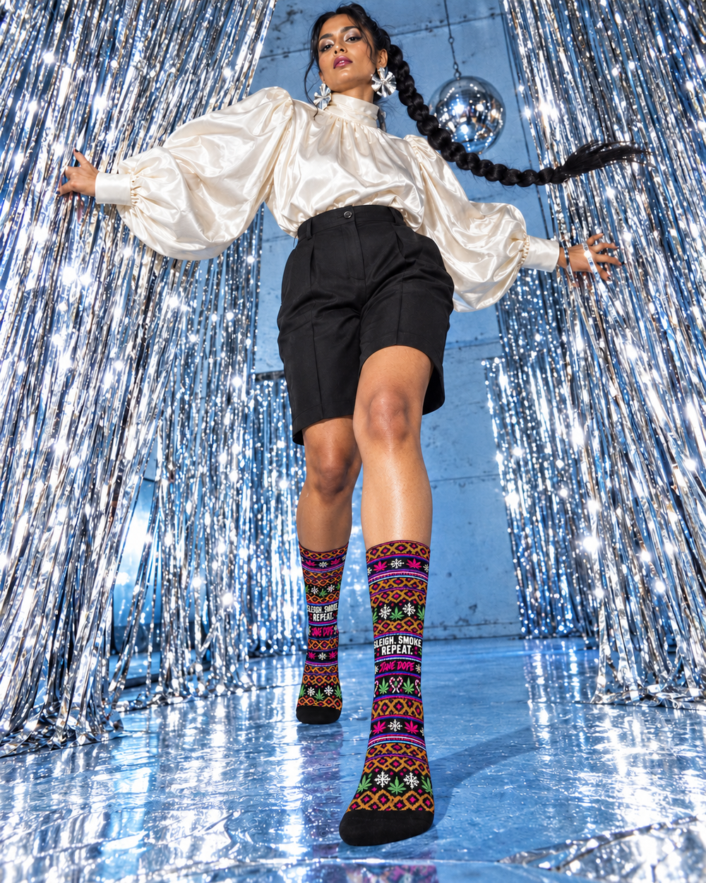 Sleigh Smoke Repeat Unisex Crew Socks