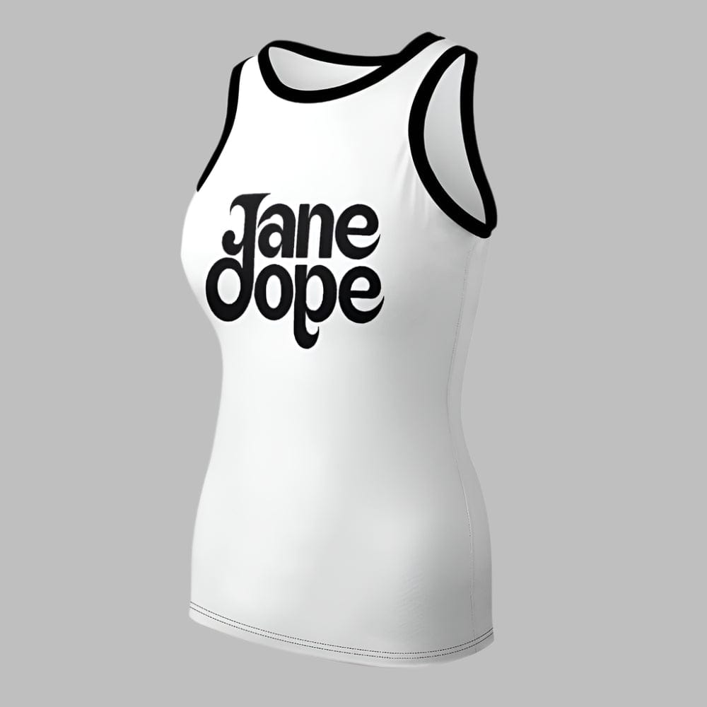Jane Dope logo print tank top, back view