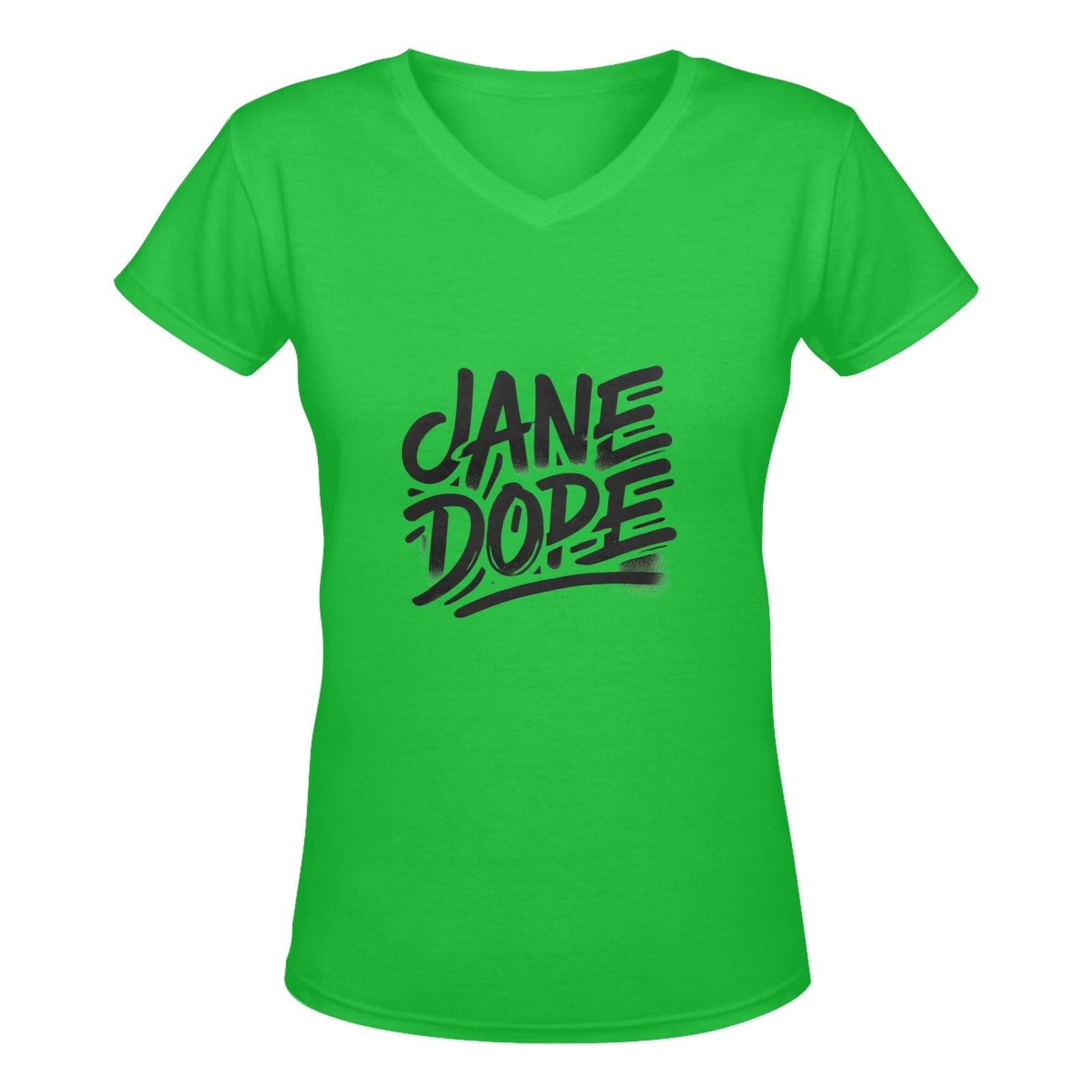 Jane Dope's Fave T green nug Women's Deep V-neck T-shirt (Model T19) T-Shirt