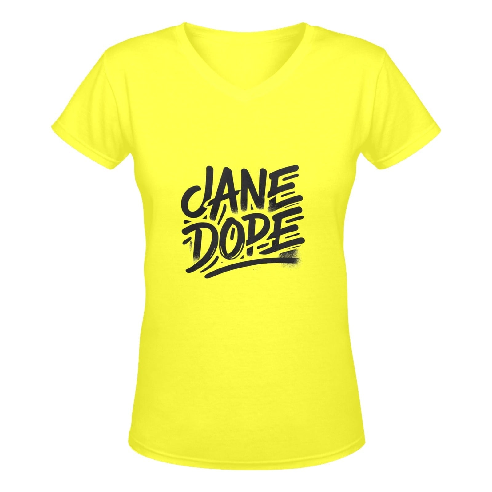 Jane Dope's Fave T yellow nug Women's Deep V-neck T-shirt (Model T19) T-Shirt