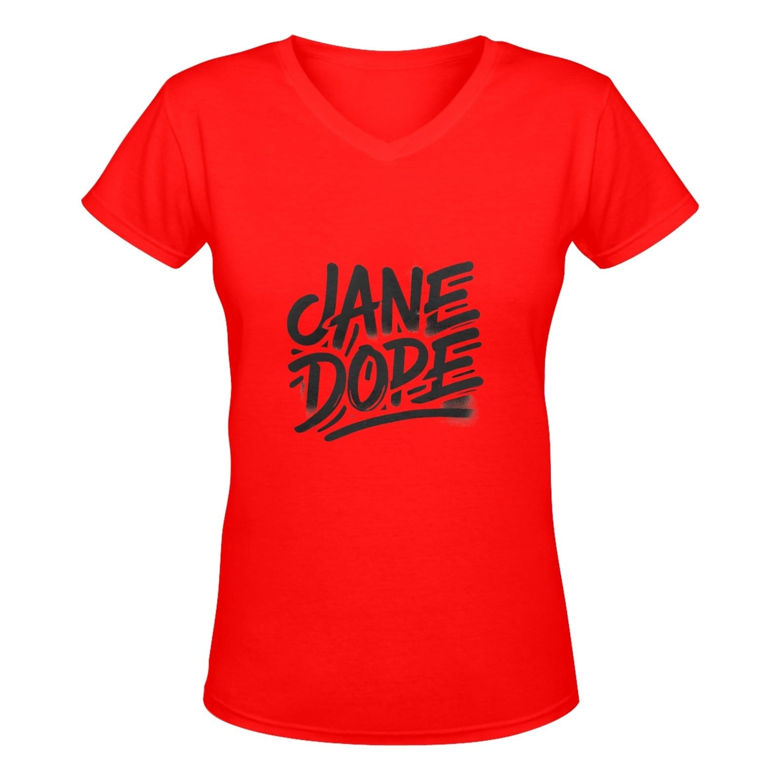 Jane Dope's Fave T red nug Women's Deep V-neck T-shirt (Model T19) T-Shirt