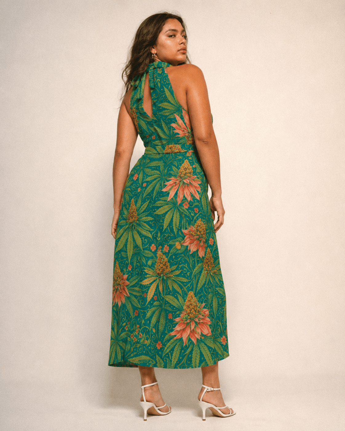 Kush Wrap Halter Dress — back view