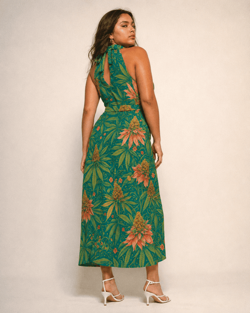Kush Wrap Halter Dress — back view