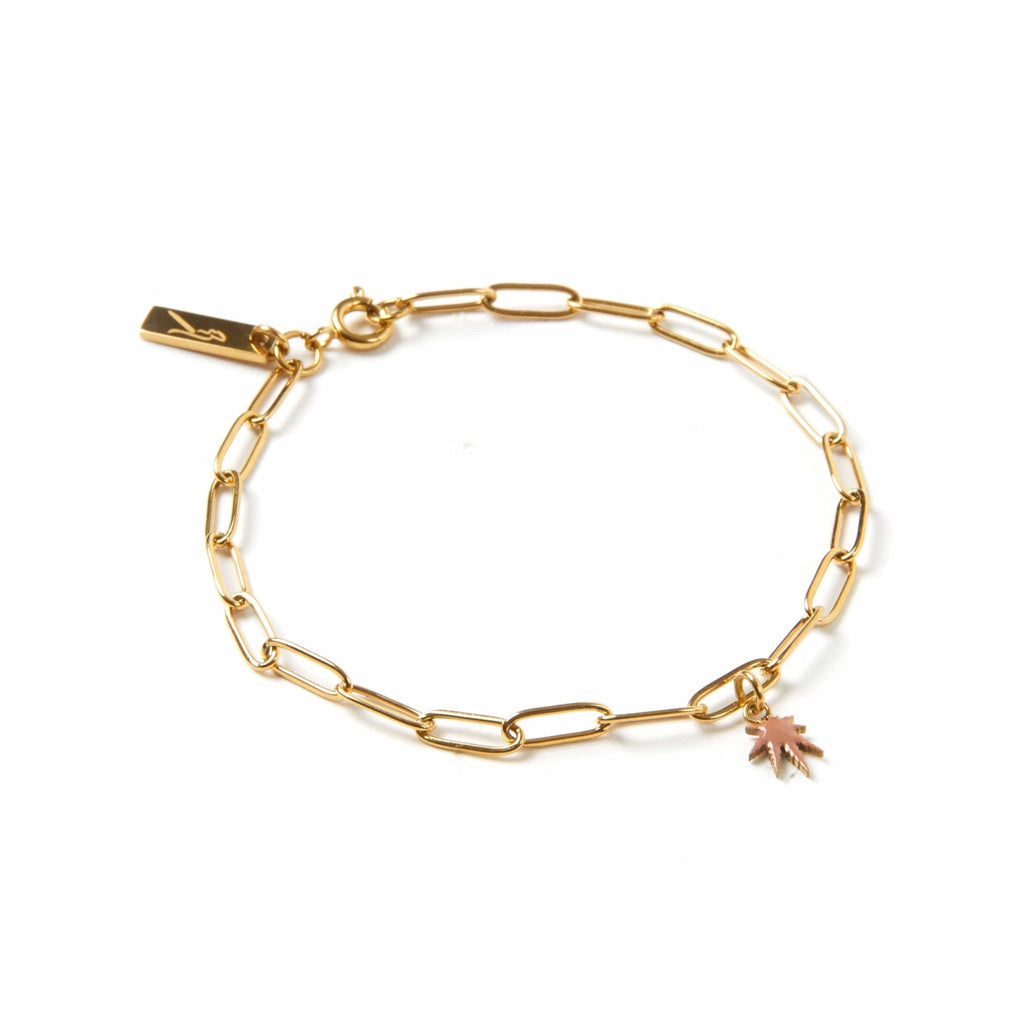 LEAF CHARM BRACELET Gold Bracelet