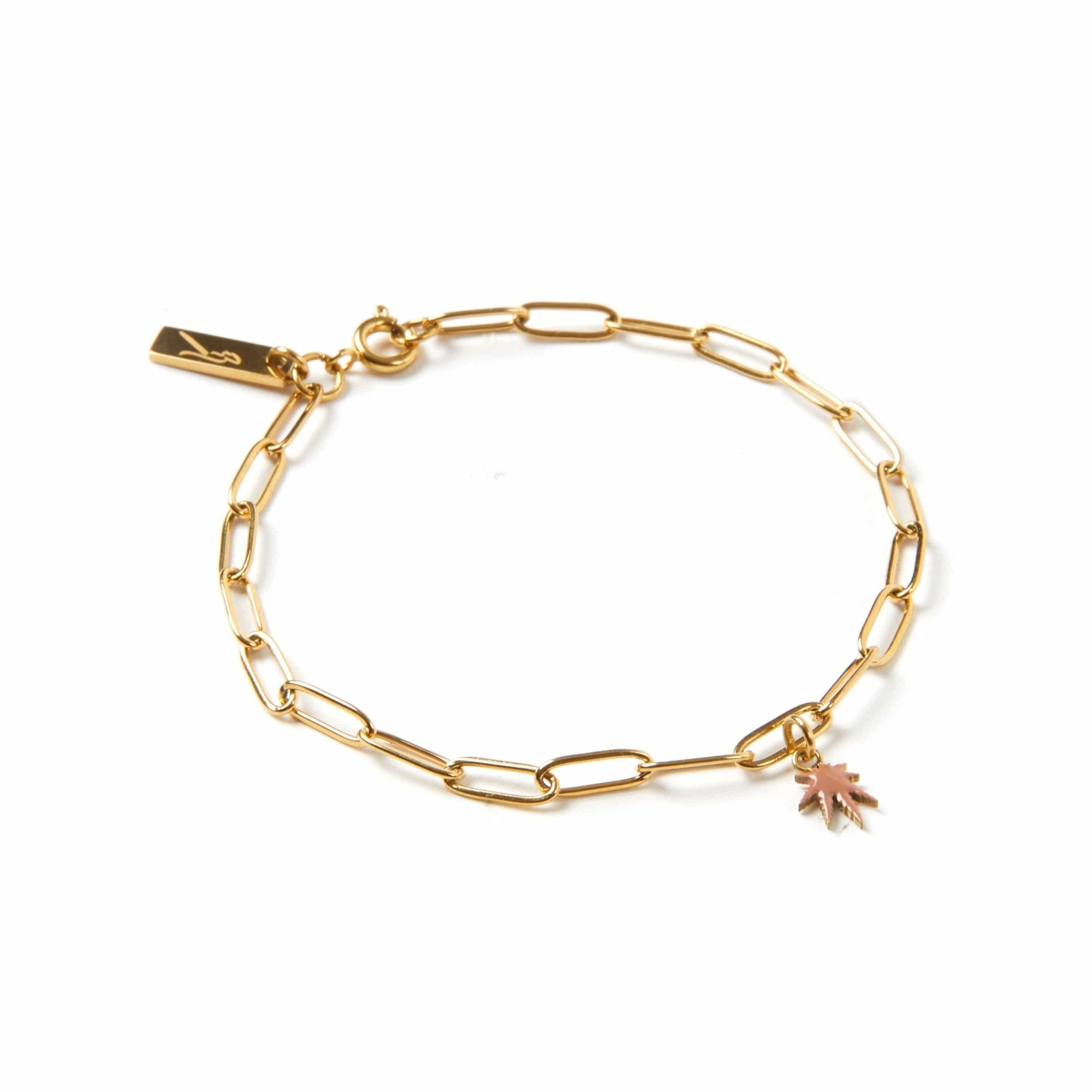 LEAF CHARM BRACELET Gold Bracelet
