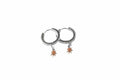 LEAF CHARM HOOPS Rhodium (Silver)