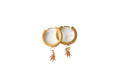 LEAF CHARM HOOPS Gold