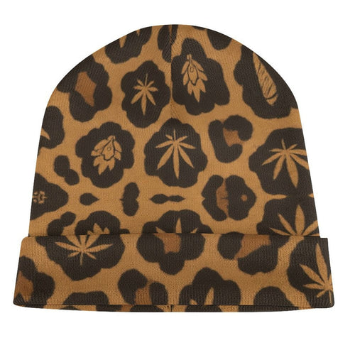 Jane Dope Leopard Beanie — all-over leopard print knit toque