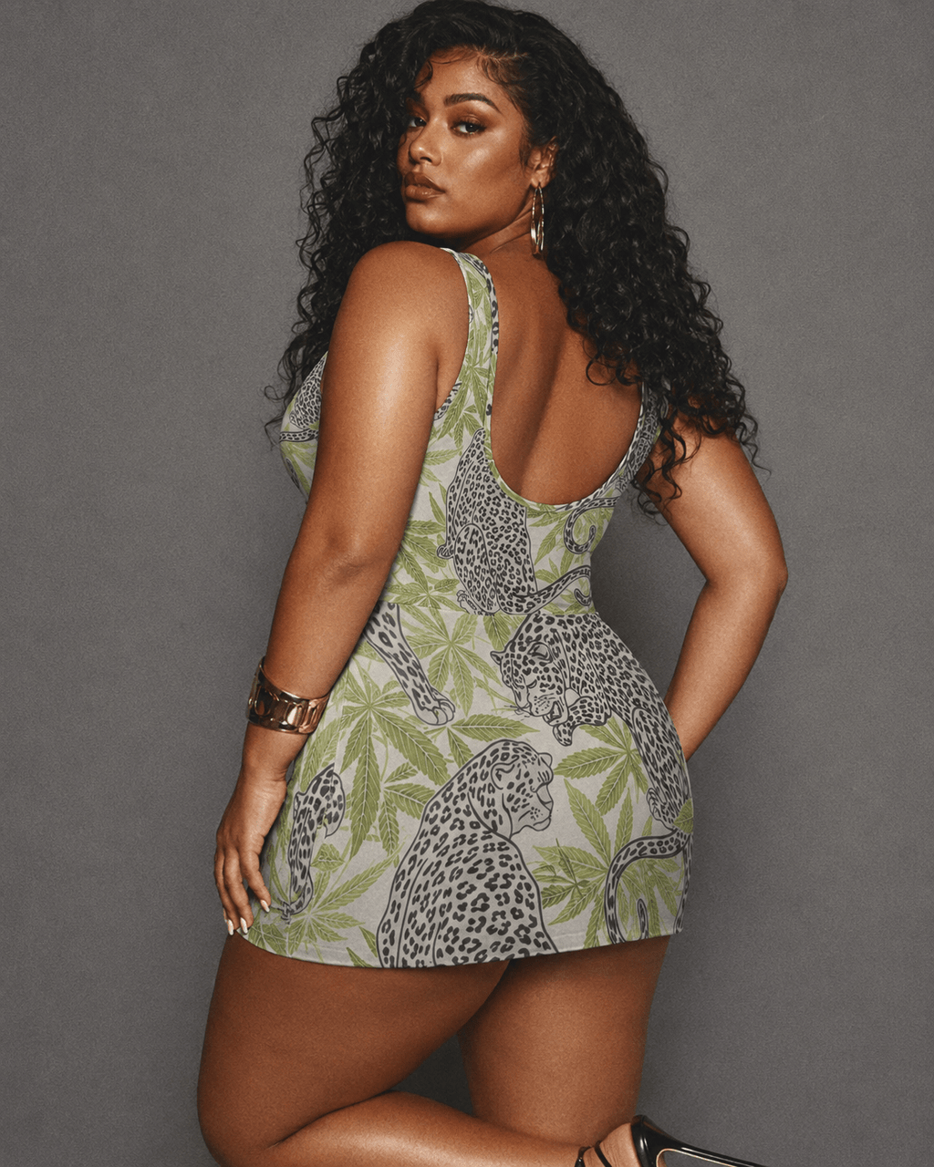 Leopard Bodysuit Dress Yoycol