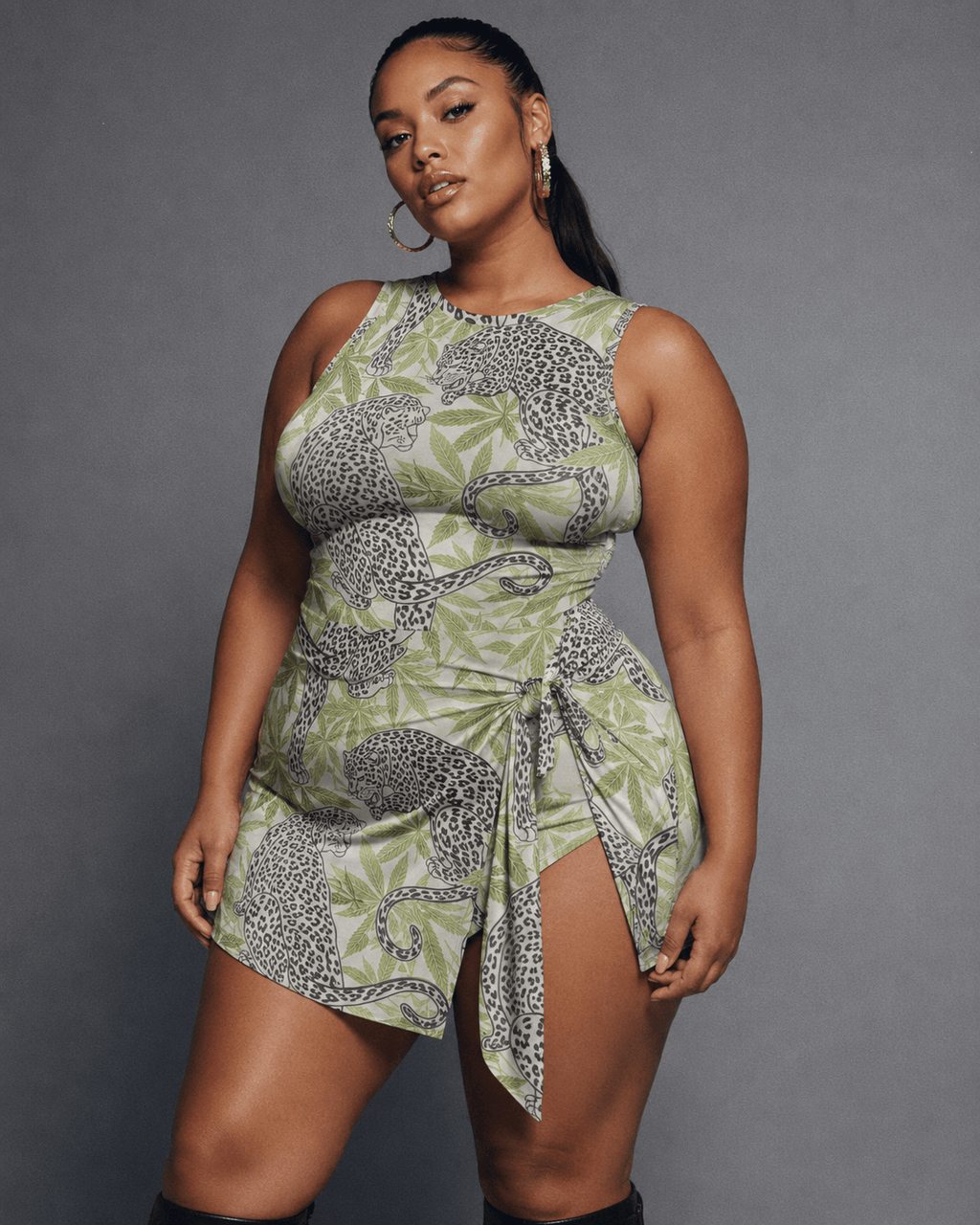 Leopard Bodysuit Dress Yoycol
