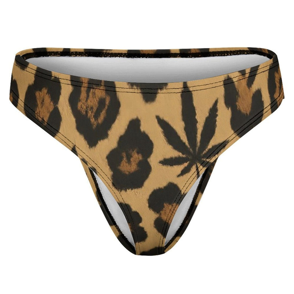 Leopard Cotton Bikini Undies — waistband detail close-up
