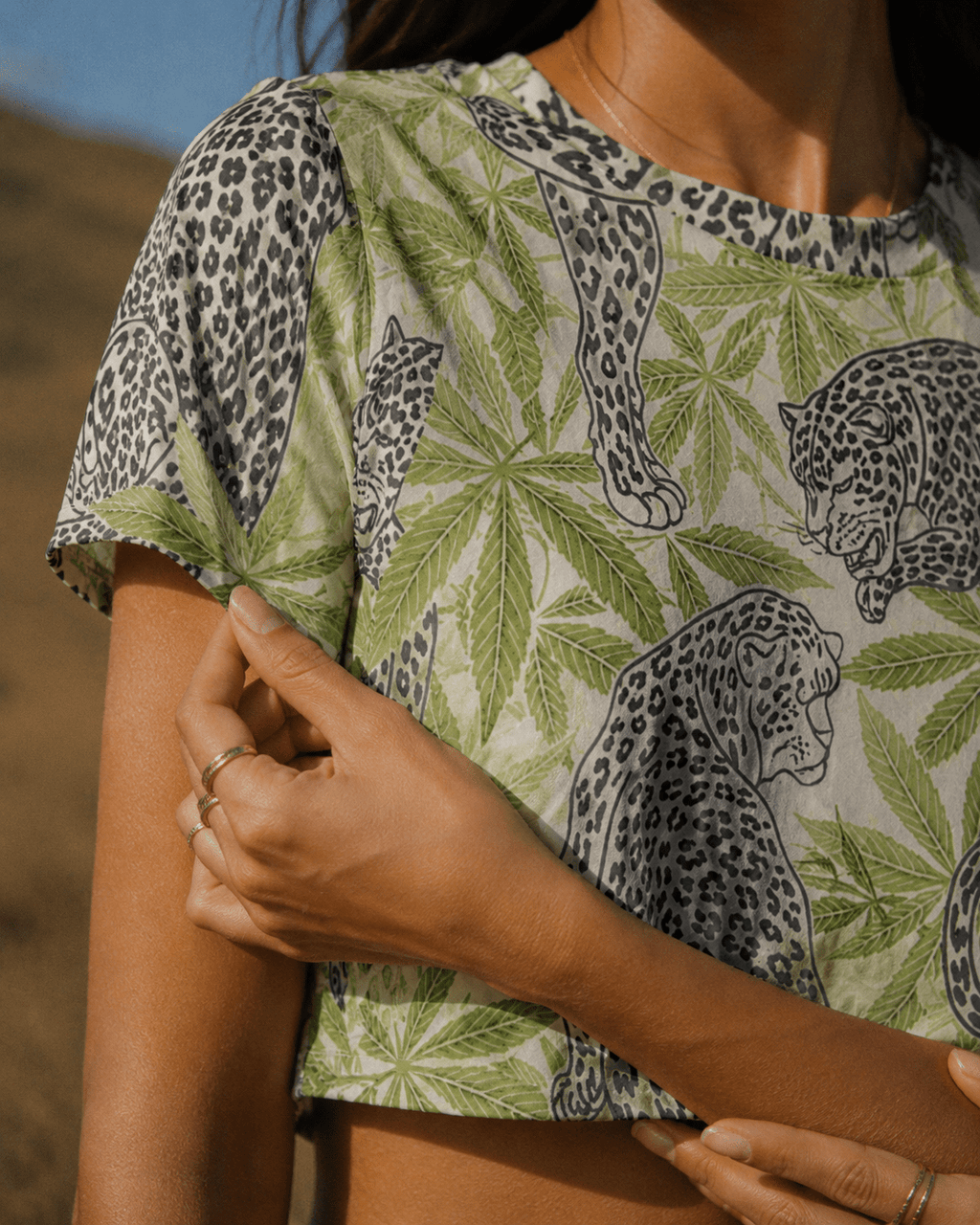 Leopard Cropped Ralgan T-Shirt Artsadd