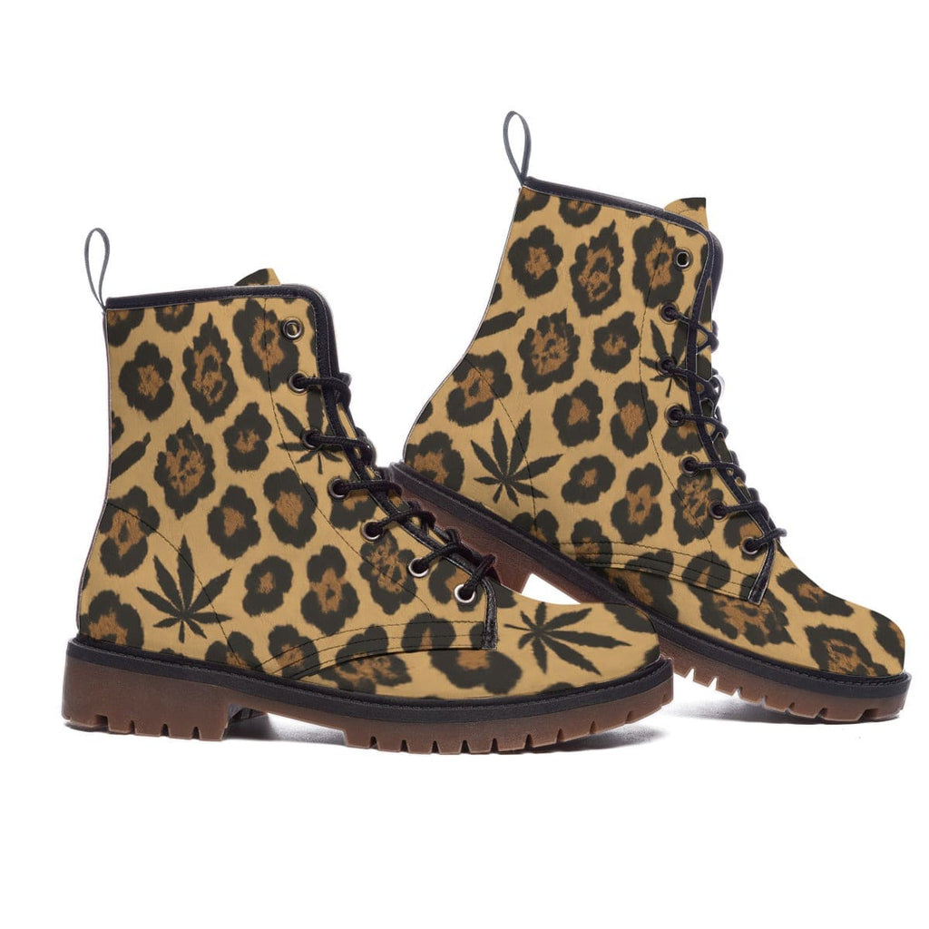 Jane Dope Leopard Dope Martin Vegan Boots — leopard print women's vegan leather Martin boots