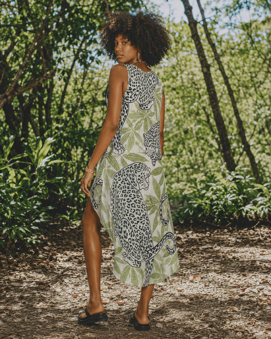 Leopard High-Low Hem Dress Artsadd