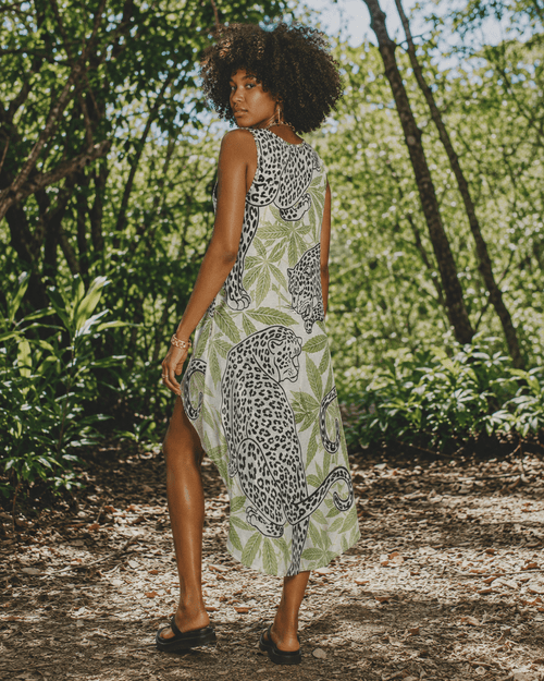 Leopard High-Low Hem Dress Artsadd