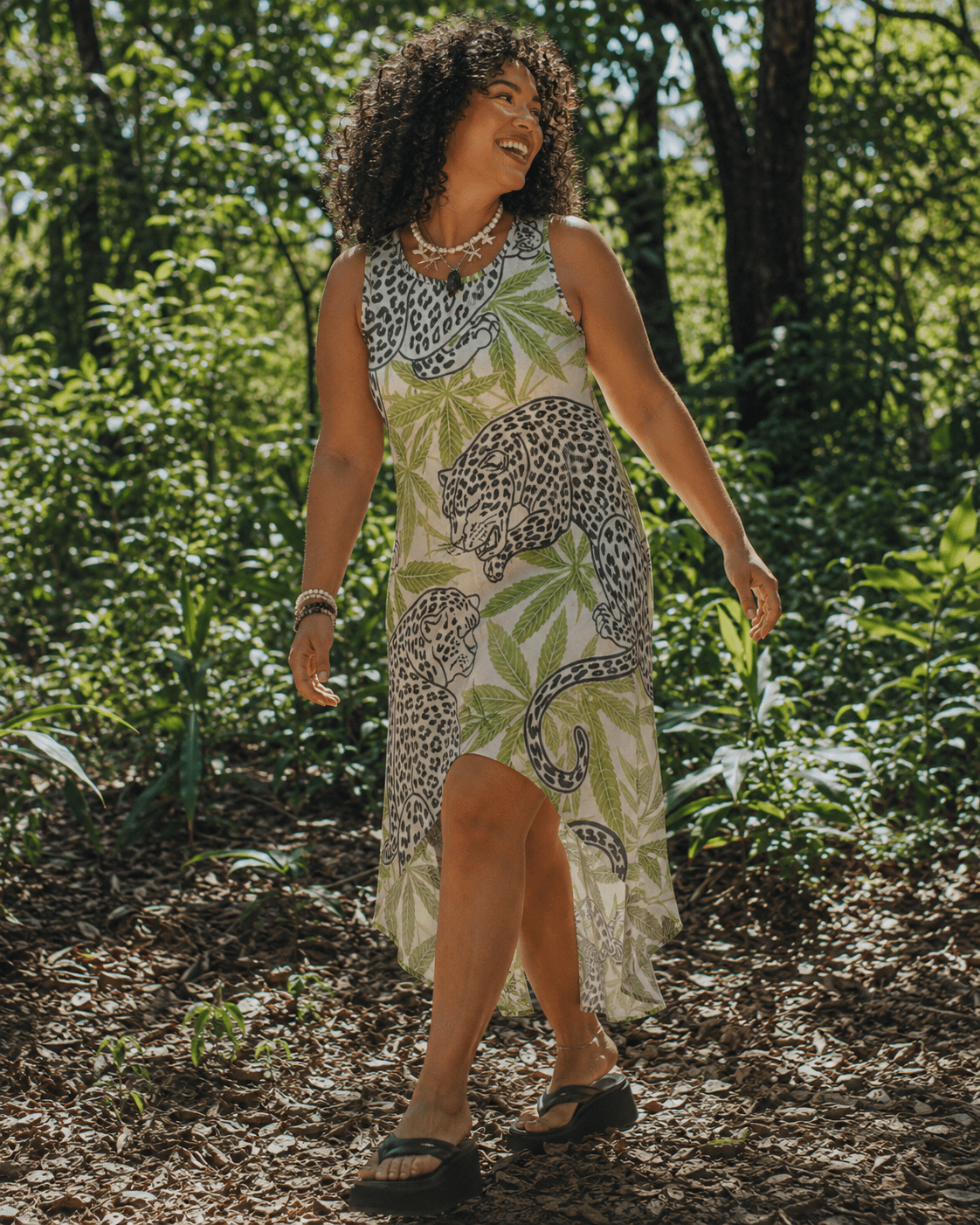 Leopard High-Low Hem Dress Artsadd