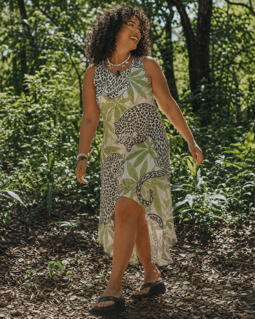 Leopard High-Low Hem Dress Artsadd