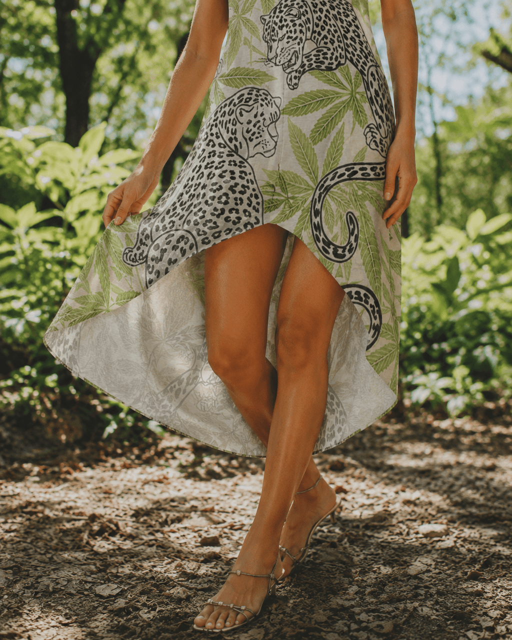 Leopard High-Low Hem Dress Artsadd