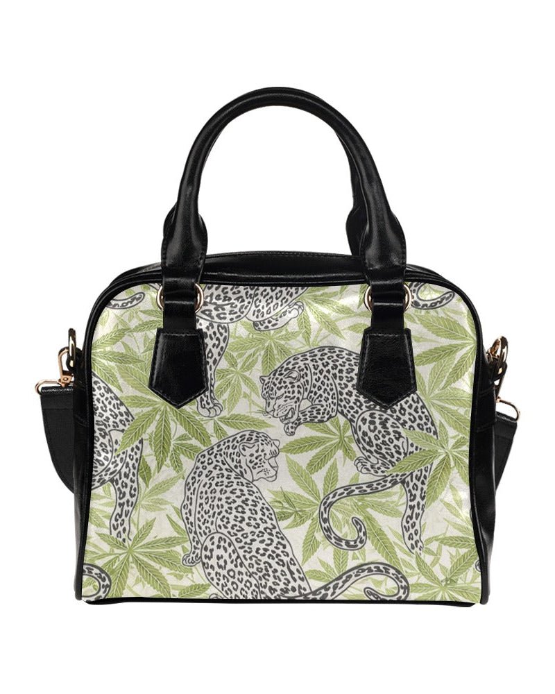 Jane Dope leopard print structured shoulder bag, front view