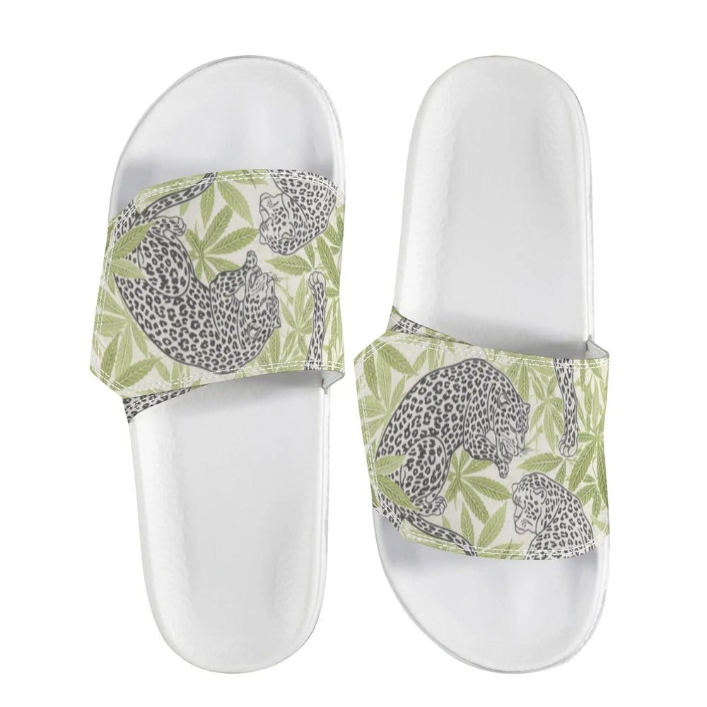 Chanclas de velcro con estampado de leopardo