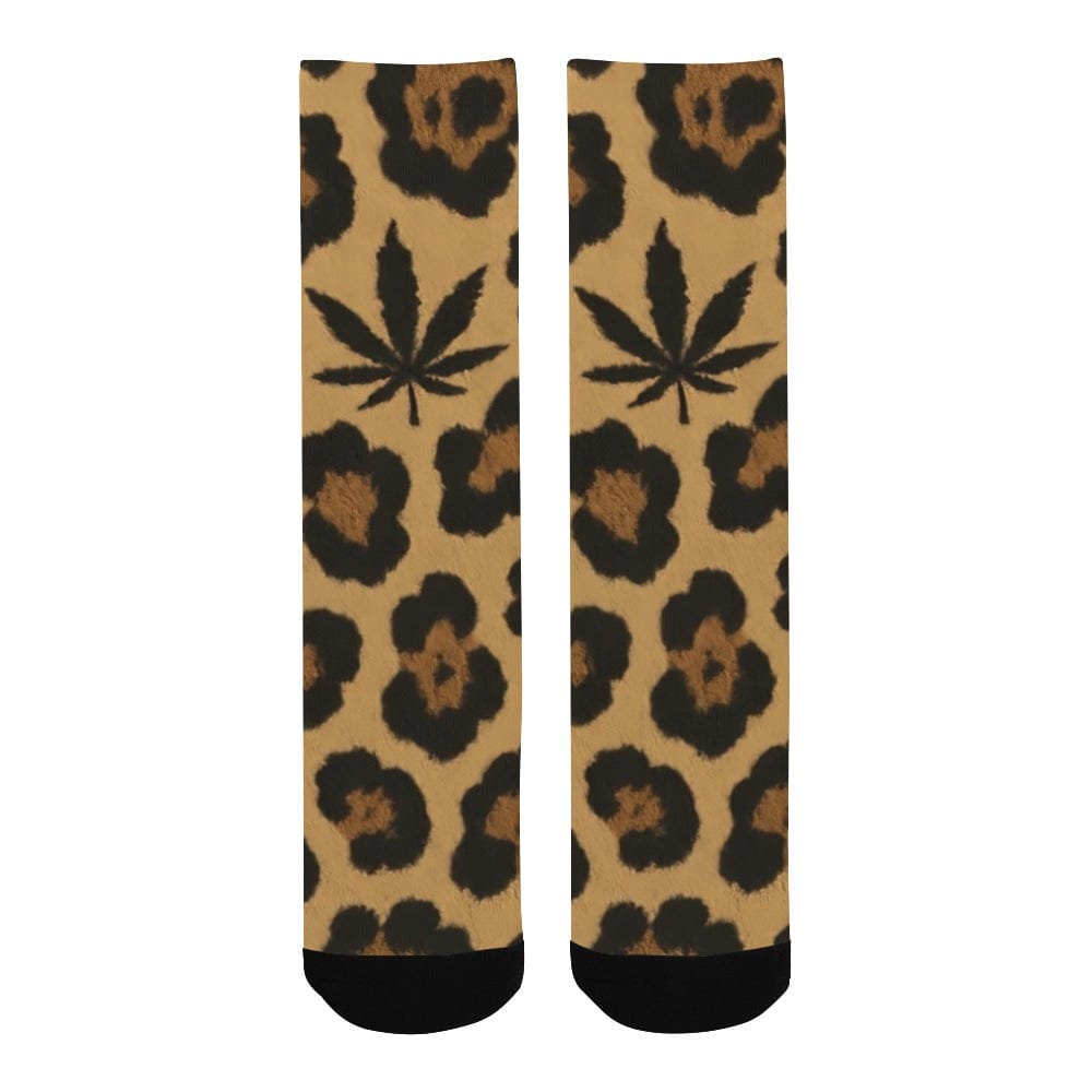 Jane Dope Leopard Socks Unisex — all-over leopard print crew socks