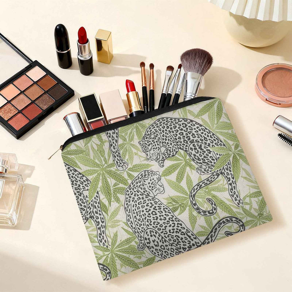 Leopard Stash Pouch — open showing interior
